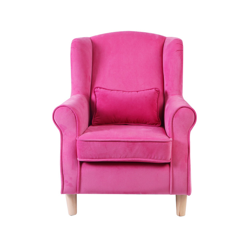 Children's high-back armchair with armrests and one pillow, comfortable comfortable children's couch with soft fabric