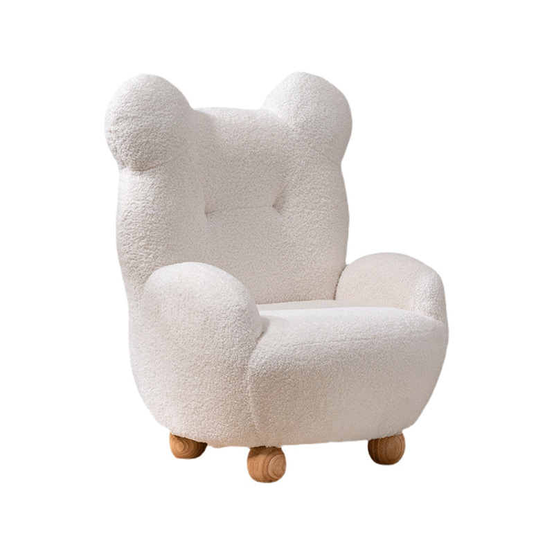 Children's bear-shaped armchair with armrests, comfortable children's touch with Teddy velvet