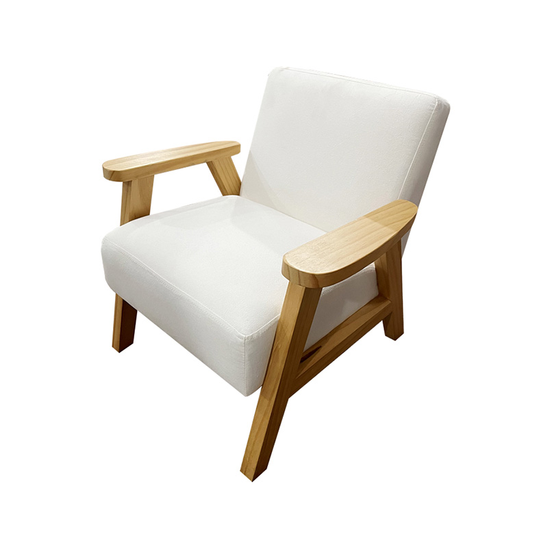 Children's leisure chair with armrests, sturdy birch frame, comfortable back and seat cushion