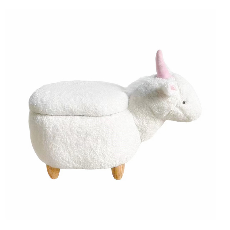 Children's animal stool with storage function, animal shaped, comfortable, with soft fabric