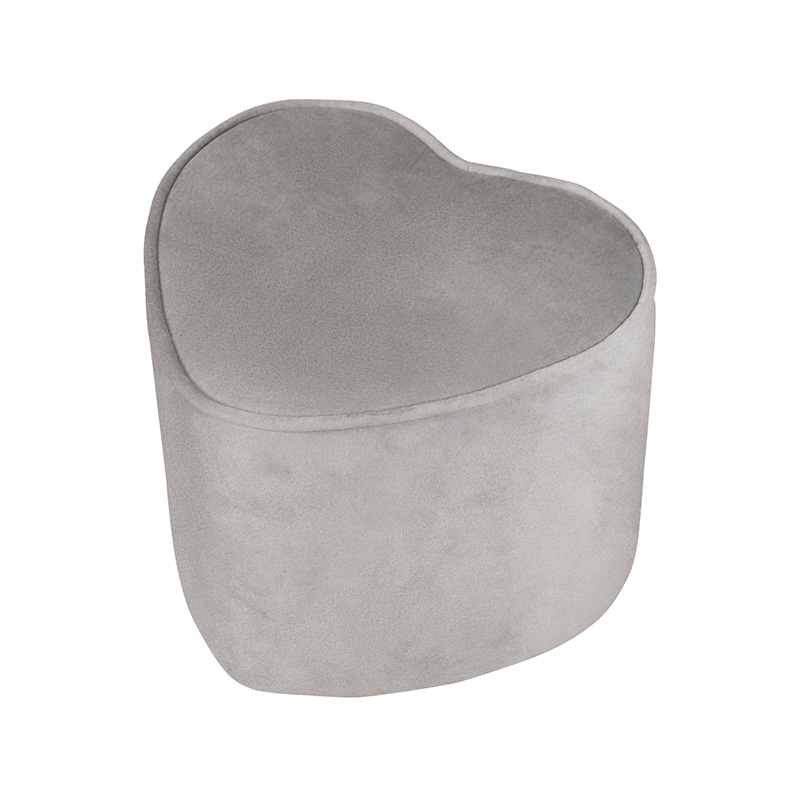 Heart-shaped children's stool, comfortable stool covered with velvet, pouf