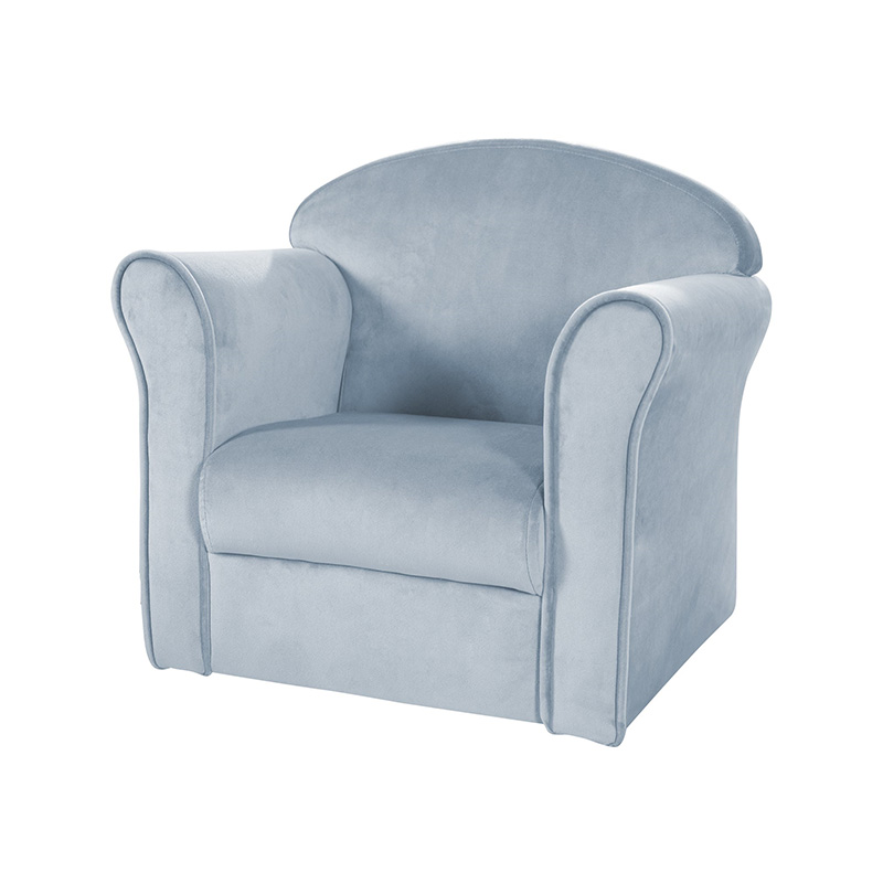 Children's single sofa with armrests, comfortable mini-armchair covered with soft velvet