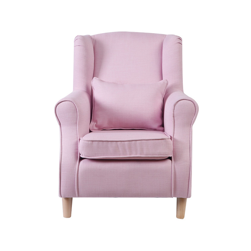 Children's high-back armchair with armrests and one pillow, comfortable comfortable children's couch with soft fabric