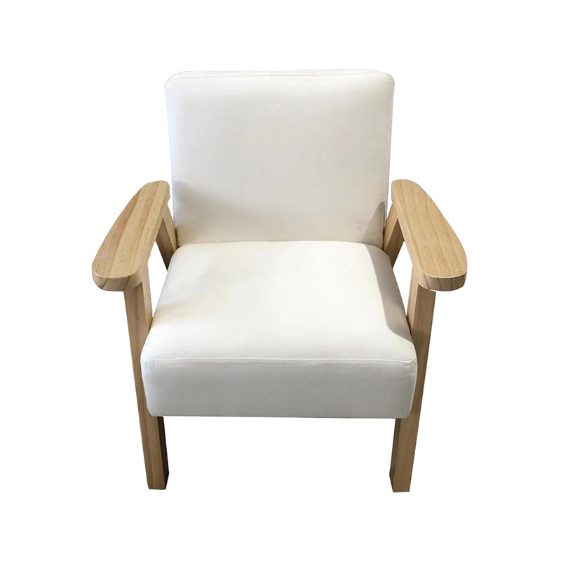 Children's leisure chair with armrests, sturdy birch frame, comfortable back and seat cushion