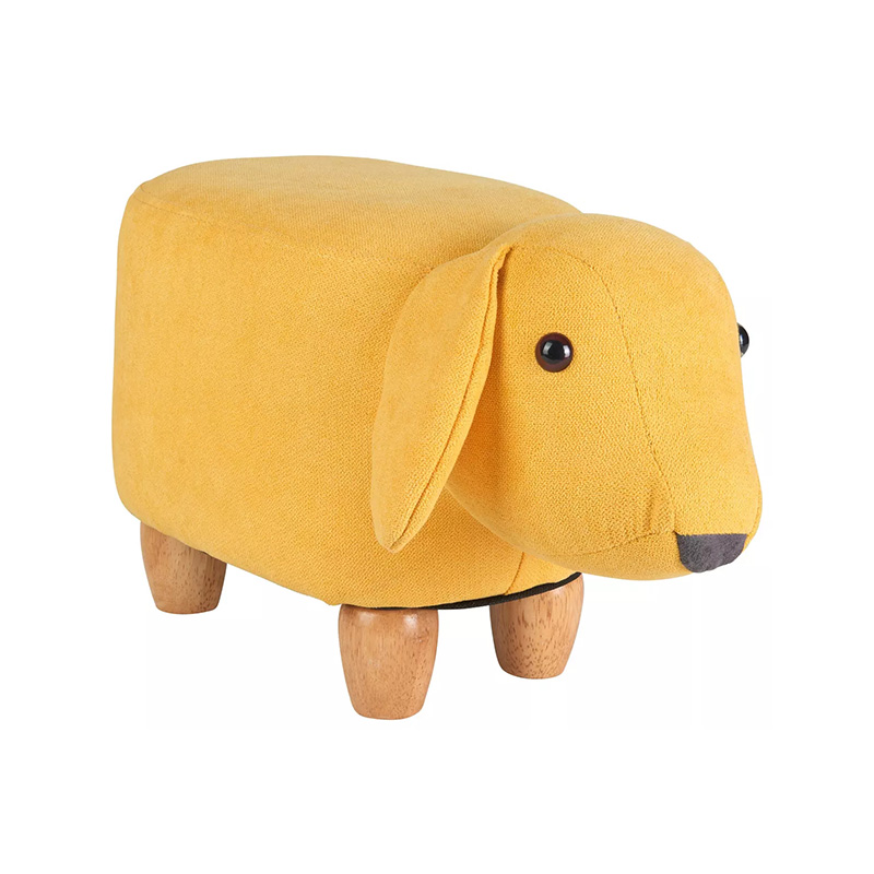 Children's animal shape ottoman with sturdy wooden feet and soft fabric