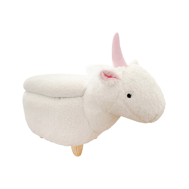 Children's animal stool with storage function, animal shaped, comfortable, with soft fabric