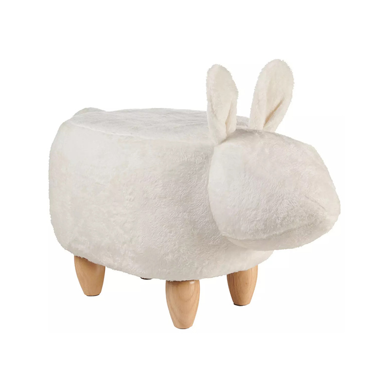 Children's animal shape ottoman with sturdy wooden feet and soft fabric