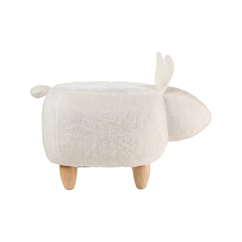 Children's animal shape ottoman with sturdy wooden feet and soft fabric