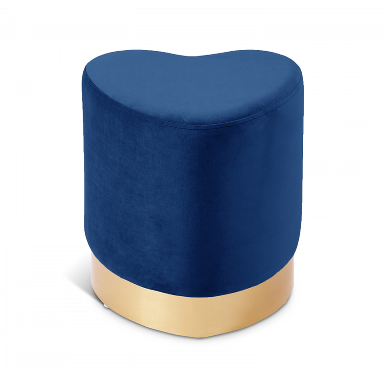 Velvet heart shaped ottoman