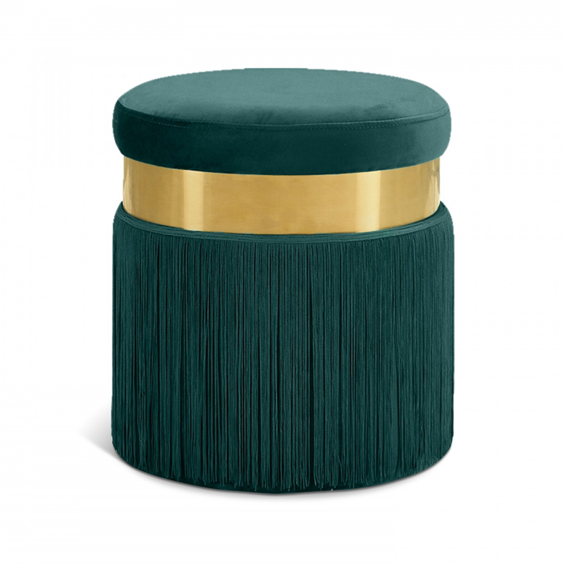 Velvet tassel ottoman