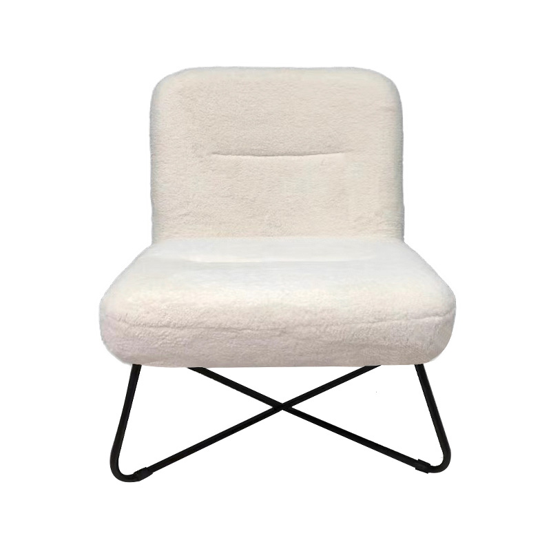 Boucle leisure chair with metal leg