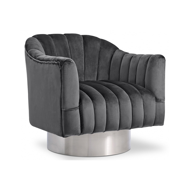 Velvet swivel accent chair