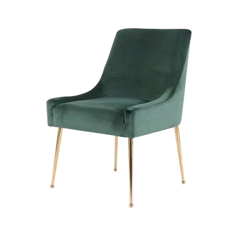 Velvet dinning chair with metal legs