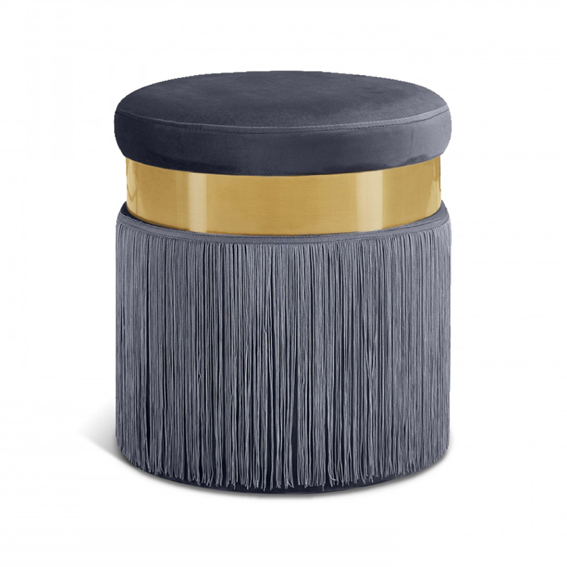 Velvet tassel ottoman