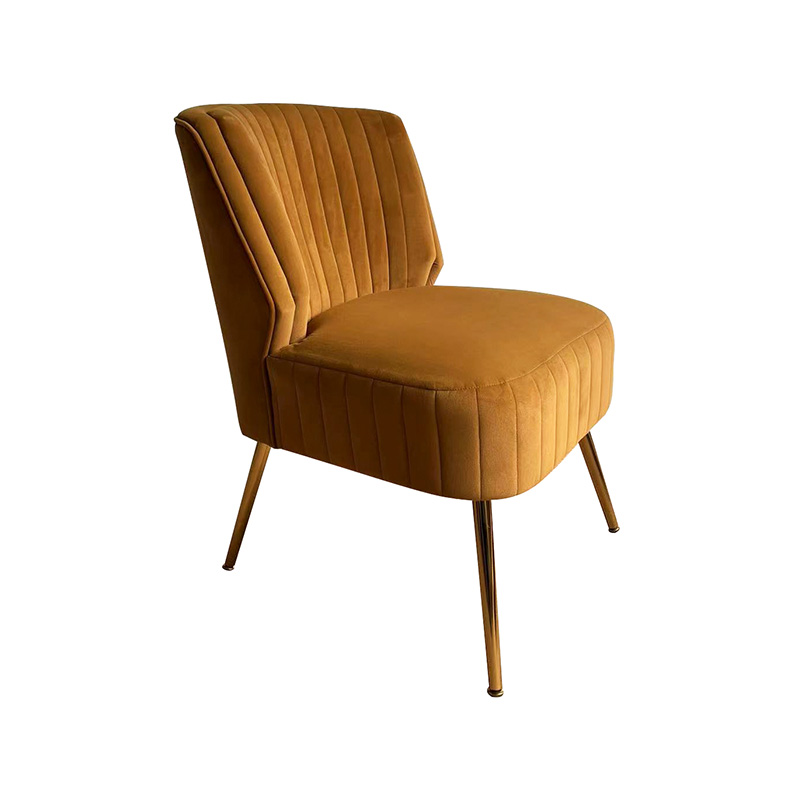 Velvet accent chair with metal legs