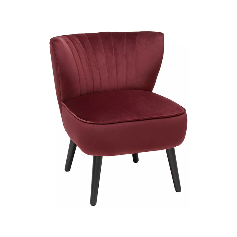 Velvet accent chair with metal legs