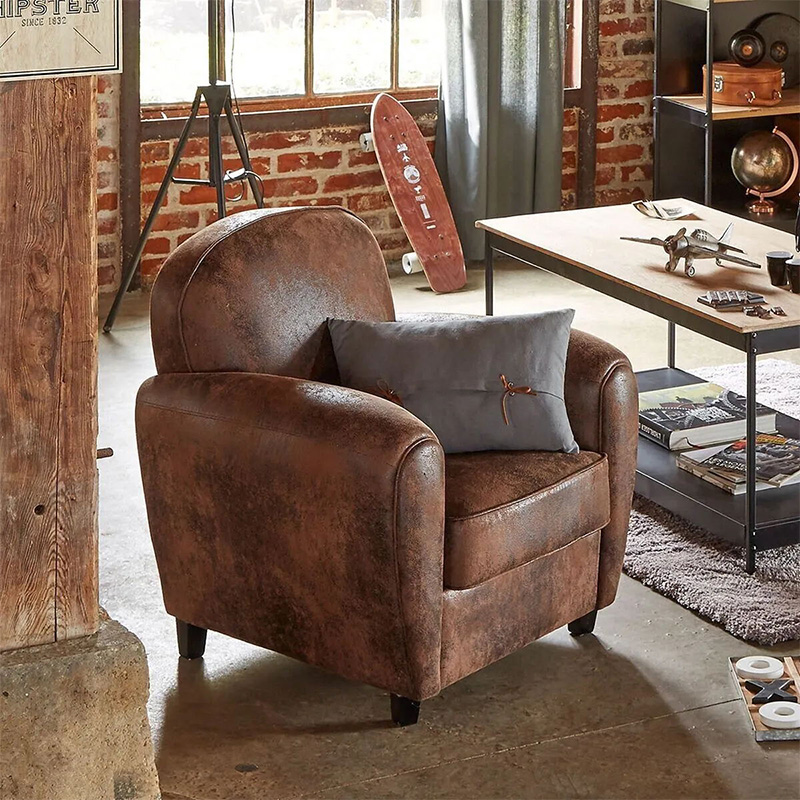 Sofa chair with antique looking in fabric