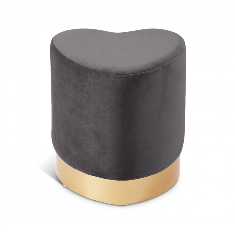 Velvet heart shaped ottoman