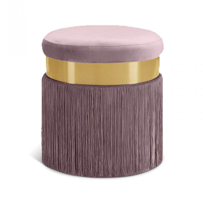 Velvet tassel ottoman