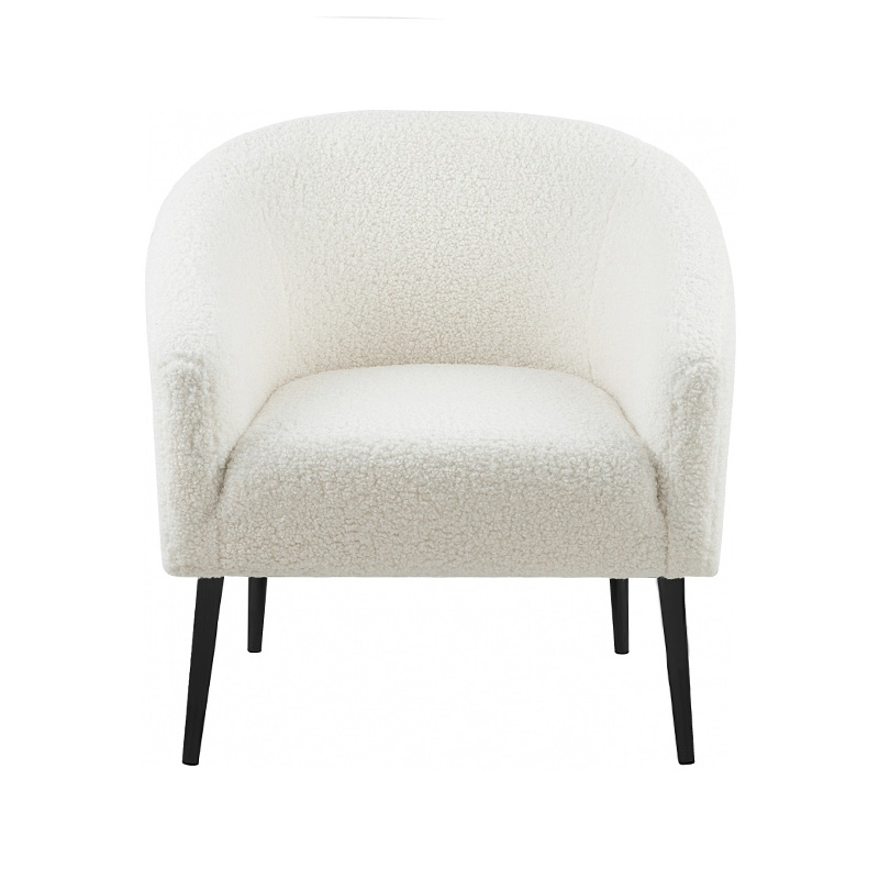 White fur accent chair