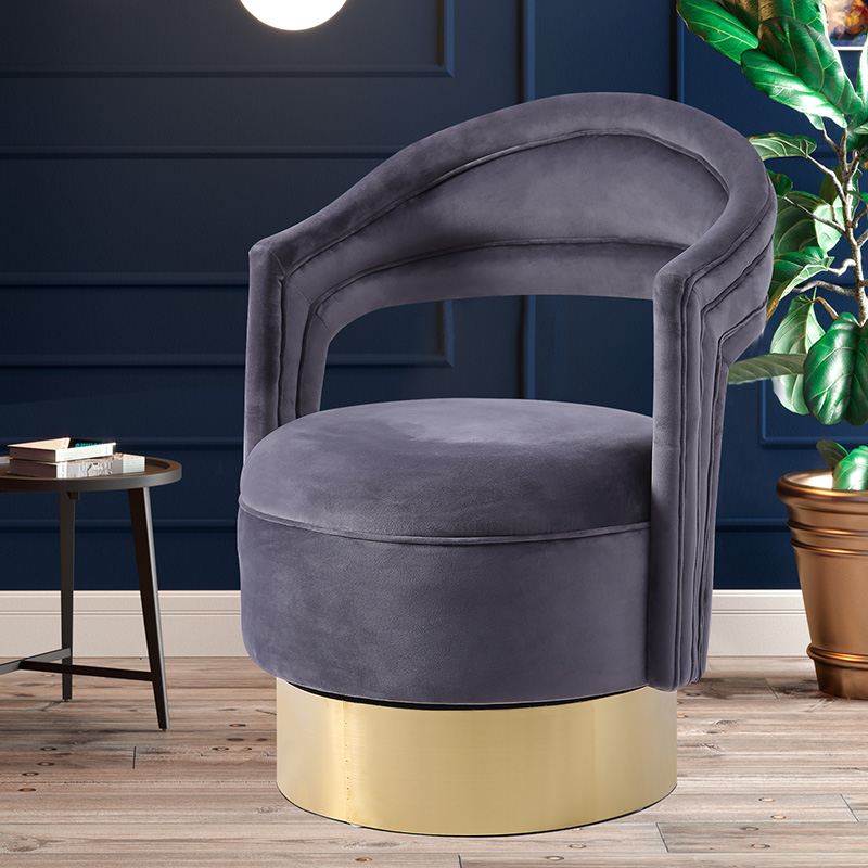 Velvet swivel accent chair