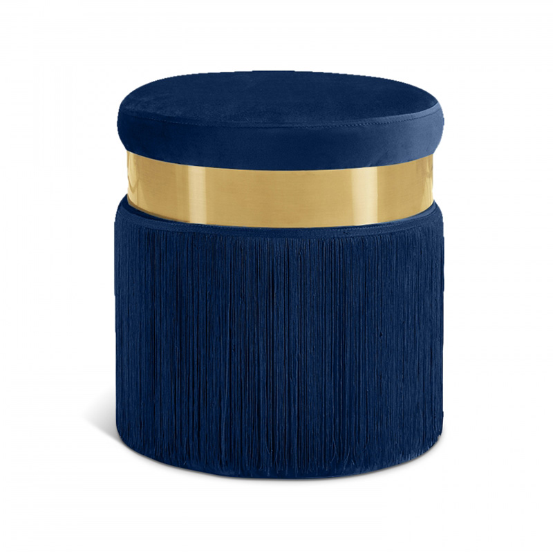 Velvet tassel ottoman