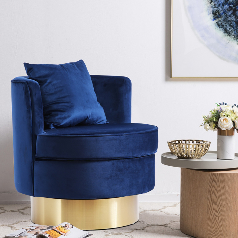 Velvet swivel accent chair