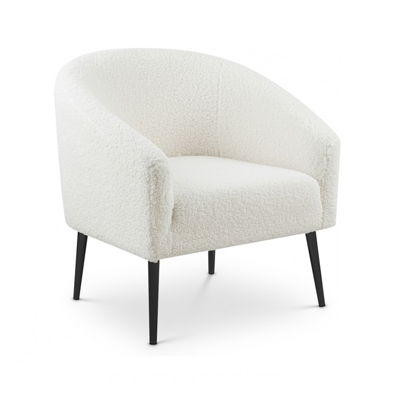 White fur accent chair