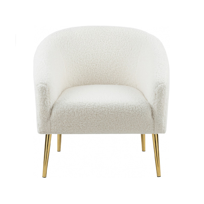 White fur accent chair